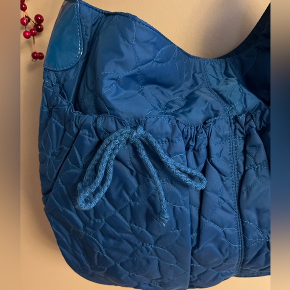 Women's Peacock Blue Hobo bag. Quilted with 2 front pockets. Fully lined. New - Picture 3 of 10